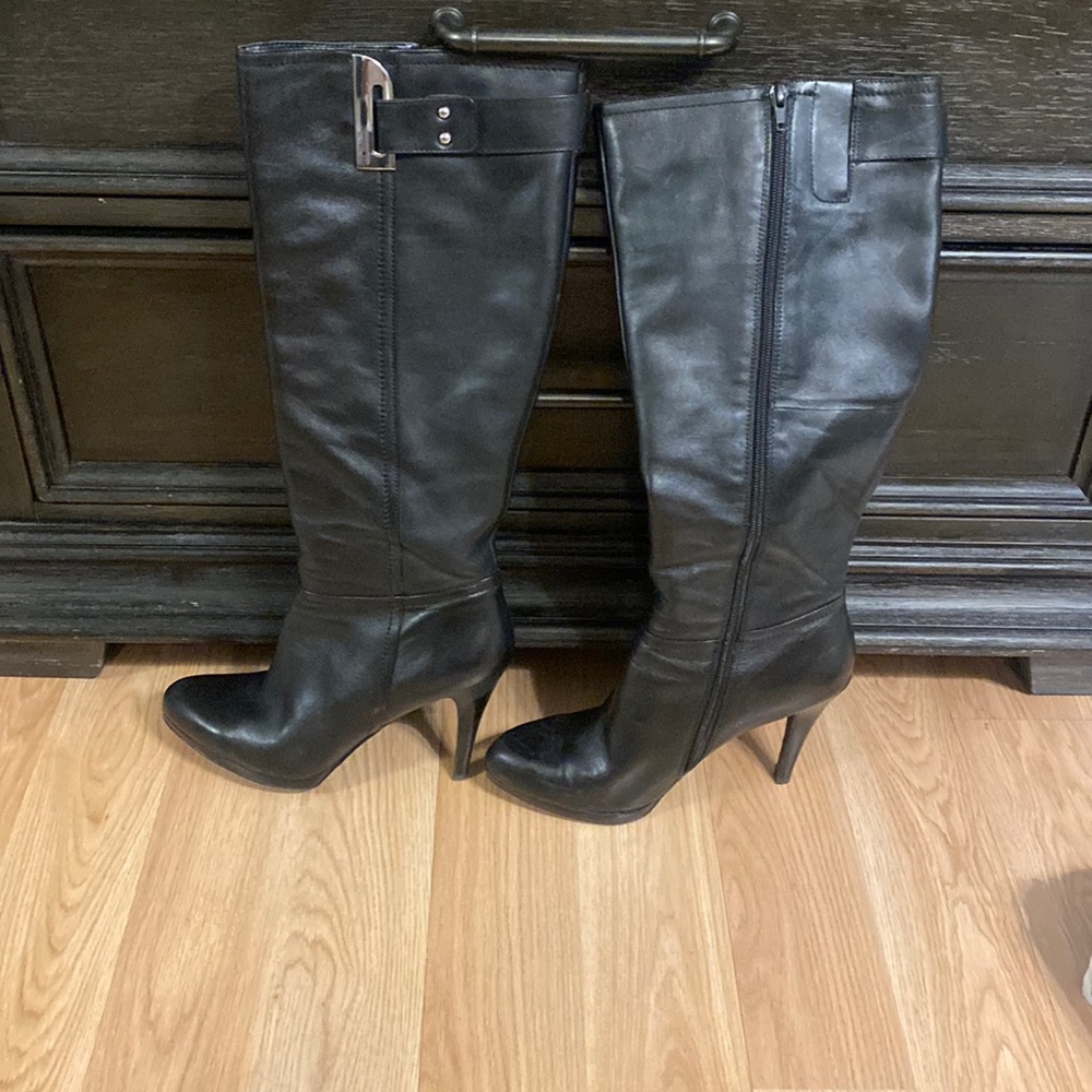 Nine W. 9 1/2 black tall boots